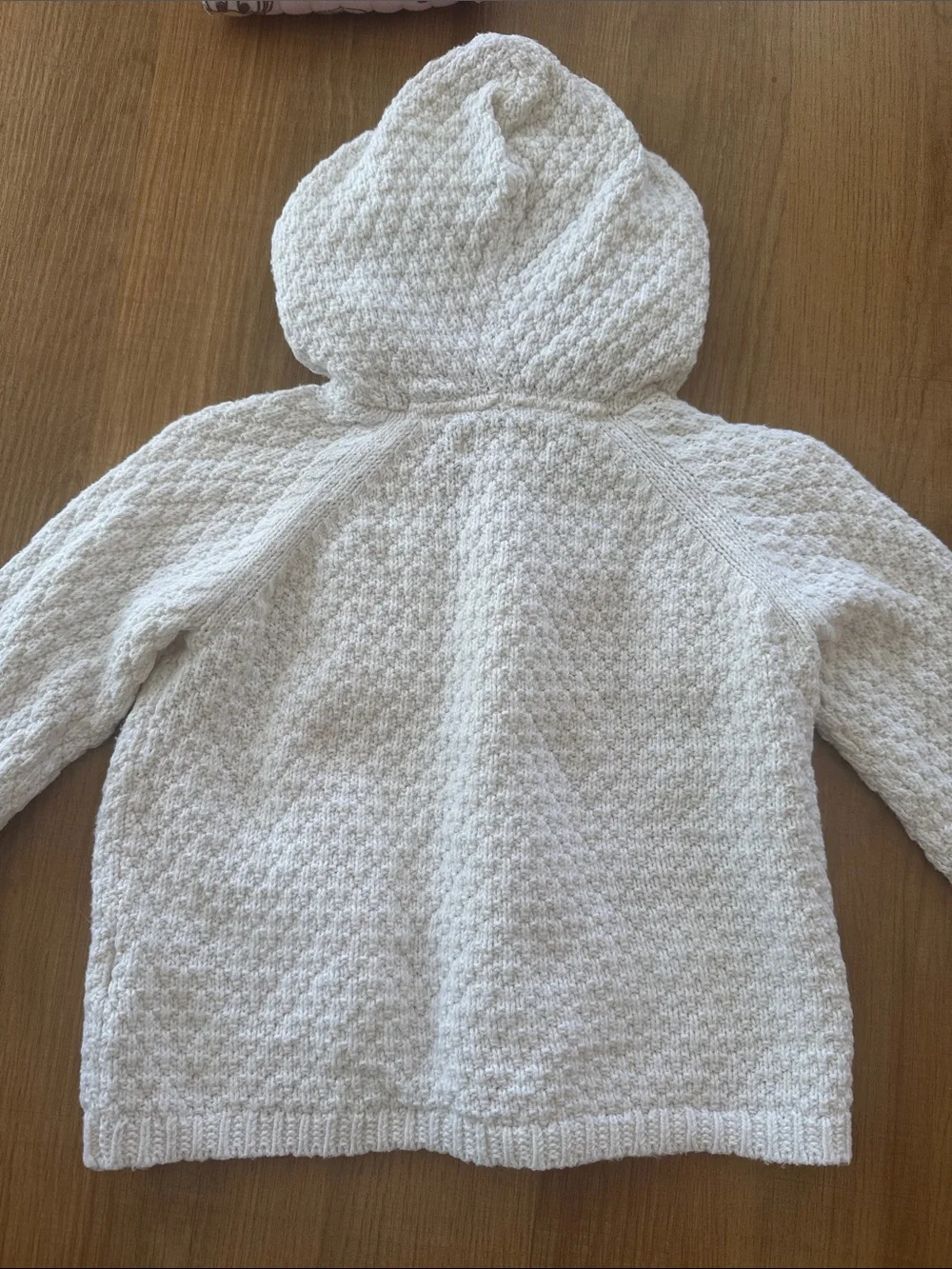 Ralph Lauren Cream Hooded Knit Cardigan with Red Heart & Brown Bear Patch
